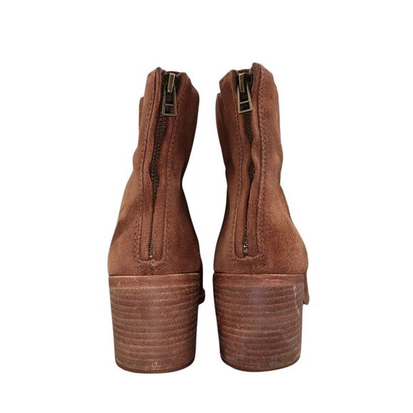 Madewell Shoes Womens 11 Bootie Leather Block Heel Pauline Fashion Boho Boot Zip - Picture 4 of 16